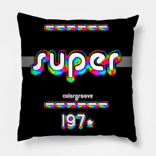 Super 1970 ColorGroove Retro-Rainbow-Tube nostalgia (wf) Pillow