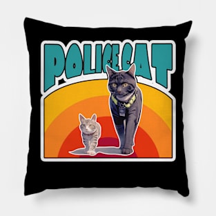 Cat Police Officer Policeman Funny Police Pillow