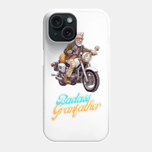 Badass Grandfather on a motorbike Phone Case