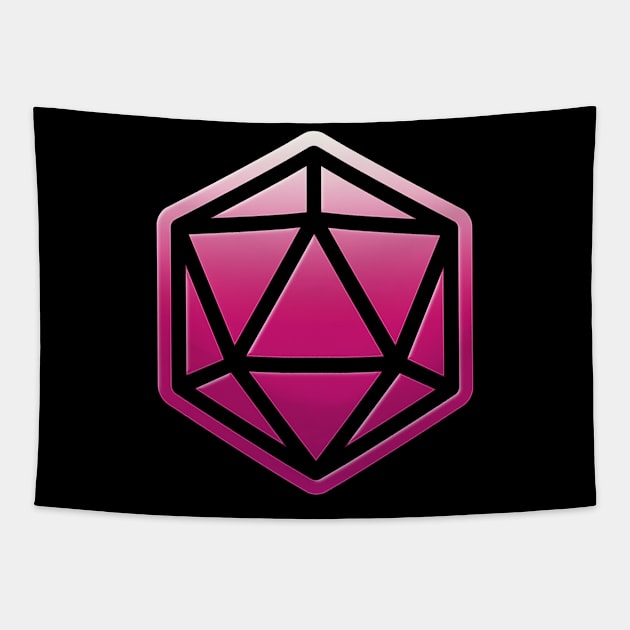 80s Retro D20 Neon Pink Tapestry by SimonBreeze