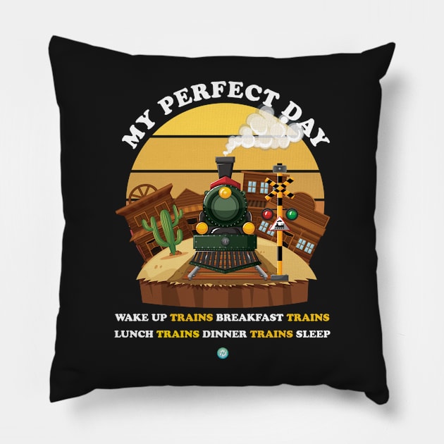 Train Sleep Commuter Locomotive Gift Pillow by woormle