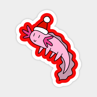 Santa Hat Axolotl Magnet