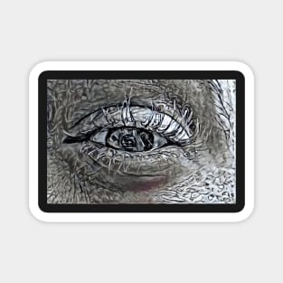 Squinting Charcoal Eye of Madness Magnet