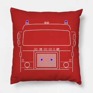 Dennis D Series 1970s British classic fire engine outline white Pillow