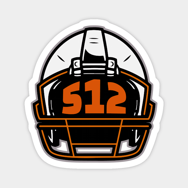 Retro Football Helmet 512 Area Code Austin Texas Football Magnet by SLAG_Creative