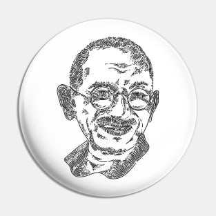 Mahatma Gandi Line Art Pin