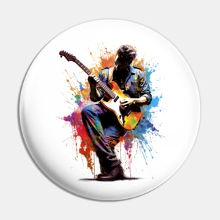 Guitarist pop art Pin