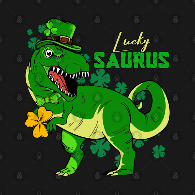 Disover Lucky Saurus Trex Day Saint Patricks Dinosaur kids boys - St Patricks Day Kids - T-Shirt