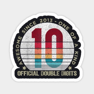 Double Digits 10 Year Old 10th Birthday Magnet