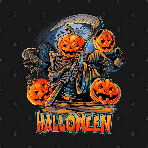 Halloween pumpkin monster by sharukhdesign
