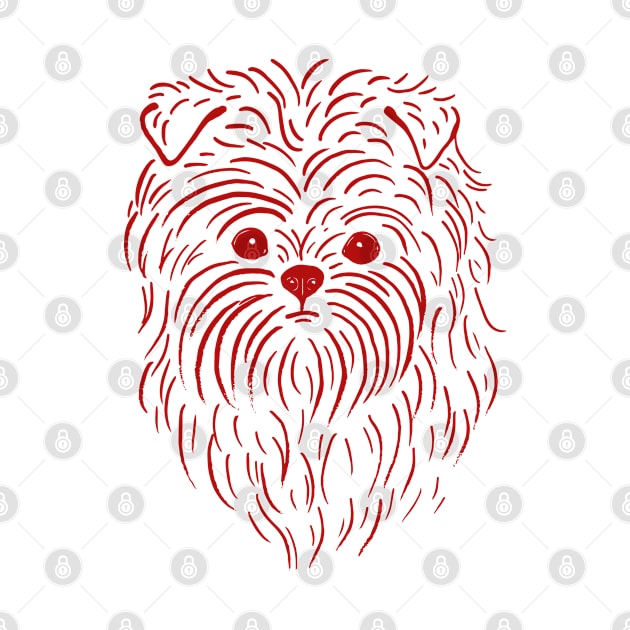 Affenpinscher (Pink and Red) by illucalliart