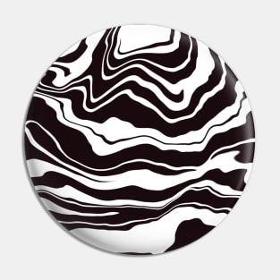 Black and White Marble Swirls Abstract Art Design Pin