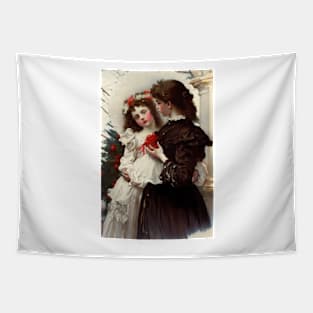 Retro Victorian Holidays Tapestry