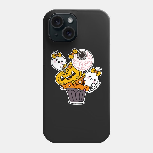 kawaii two ghosts cute spooky ghost halloween cupcake Phone Case by princessmi-com