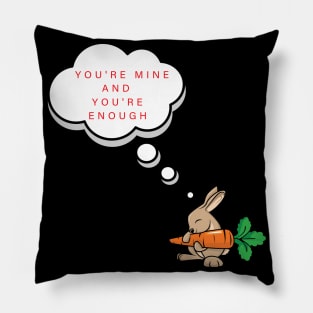 cute rabbit happy with his carrot Pillow