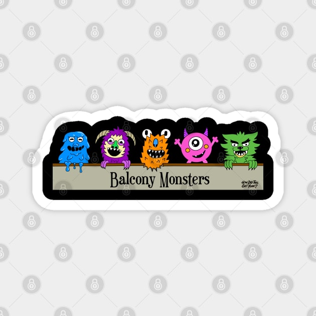 The Balcony Monsters Magnet by Charissa013