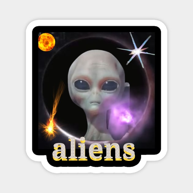 Aliens nice art design. Magnet by Dilhani