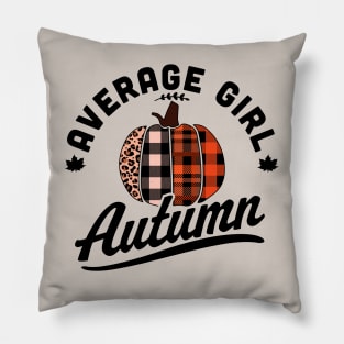 Average Girl Autumn - Fall Season - Leopard Plaid Pumpkin Pillow