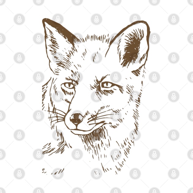 Fox Head Line art by Mako Design 