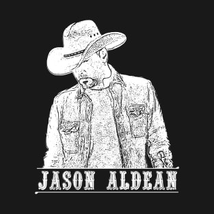 Jason Aldean // White Retro T-Shirt