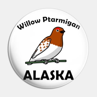 Willow Ptarmigan, State Bird of Alaska Pin
