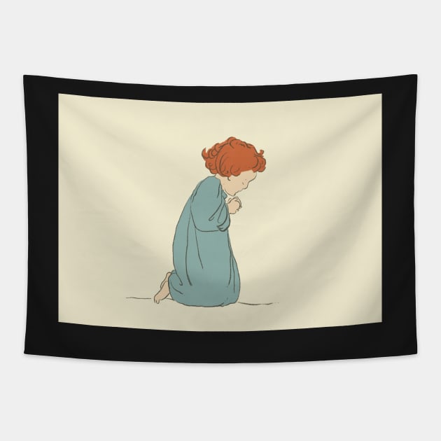 Rosie’s Bedtime Prayers Tapestry by NattyDesigns