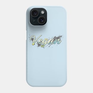 Happy Vegan Sunny Paint Splatter Graphic Logo T-Shirt Phone Case