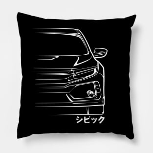 Civic FK8 Type R Silhouette. Pillow