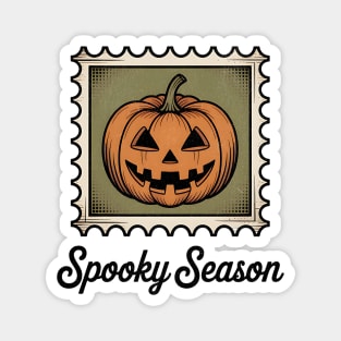 Spooky Season Pumpkin Stamp Design - Light Magnet