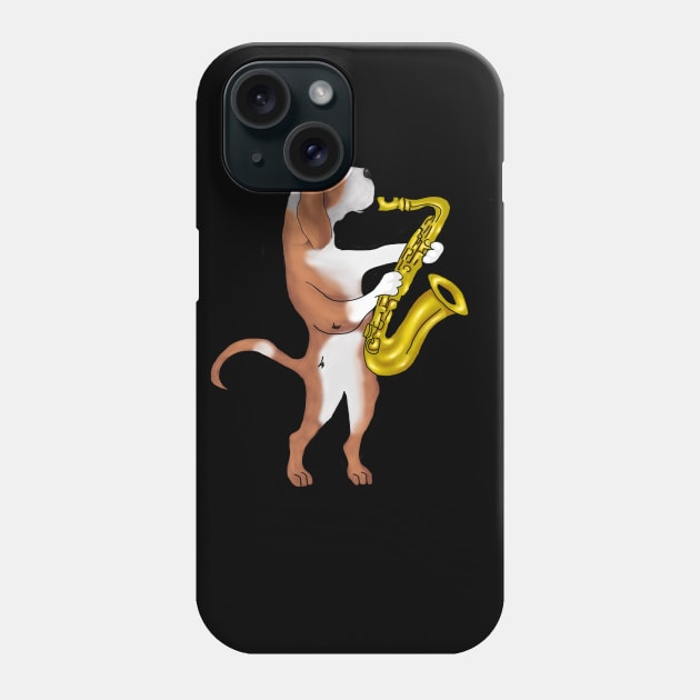 Dog Playing Saxophone Jazz Lovers Funny Gift Phone Case by Merchweaver