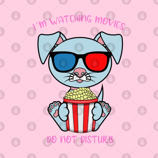 I am watching movies, cute dog by JS ARTE