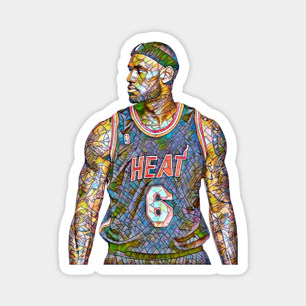 LeBron James Wonderful Mosaic Magnet by neogu