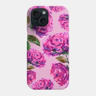 Purple Rose Floral Pattern Phone Case