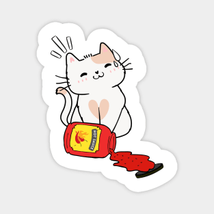 Funny Persian cat Spilled Hot Sauce Magnet