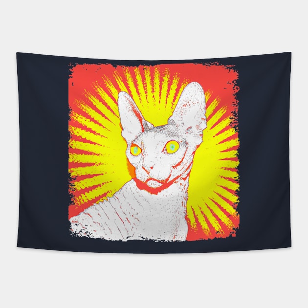 Cornish Rex Pop Art - Cat Lover Gift Tapestry by PawPopArt