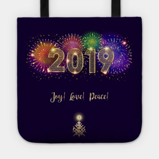 2019 Happy Winter Holiday Fireworks Tote