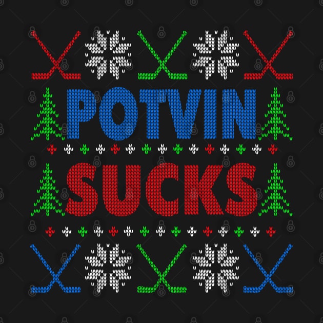 Potvin Sucks Ugly Christmas Sweater Design by TeeCreations