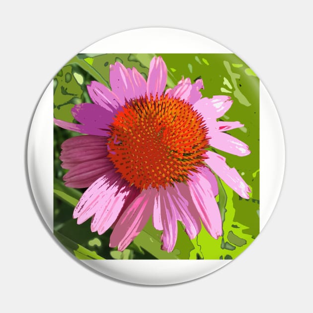 Echinacea, pink flower, green leaves, photography digitally modified Pin by djrunnels