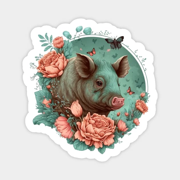 Water Colur Pig Magnet by Zoo state of mind