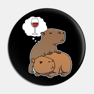 Capybara thirsty for Red Wine Pin