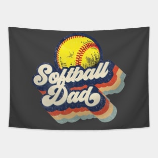 Retro Softball Dad Father's Day Tapestry