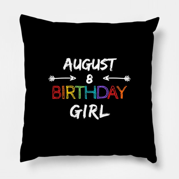 Born in August Birthday Girl Leo Virgo Zodiac Chocolate Cute Funny Shirt 2020 Meme Summer Party Cake Balloons Wedding Anniversary Cute Funny Inspirational Motivational Present Pillow by EpsilonEridani