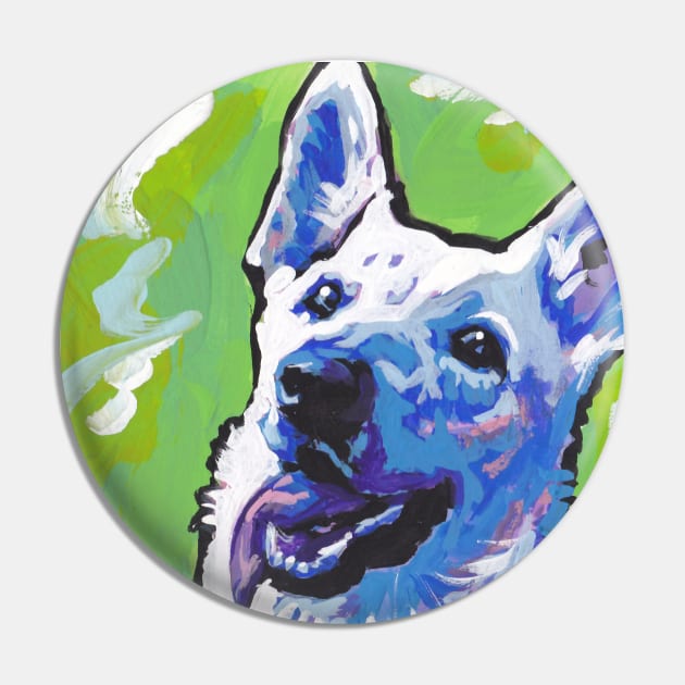 white German Shepherd Dog Bright colorful pop dog art Pin by bentnotbroken11