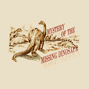 Mystery of the Missing Dinosaur brown and tan vintage jurassic art T-Shirt