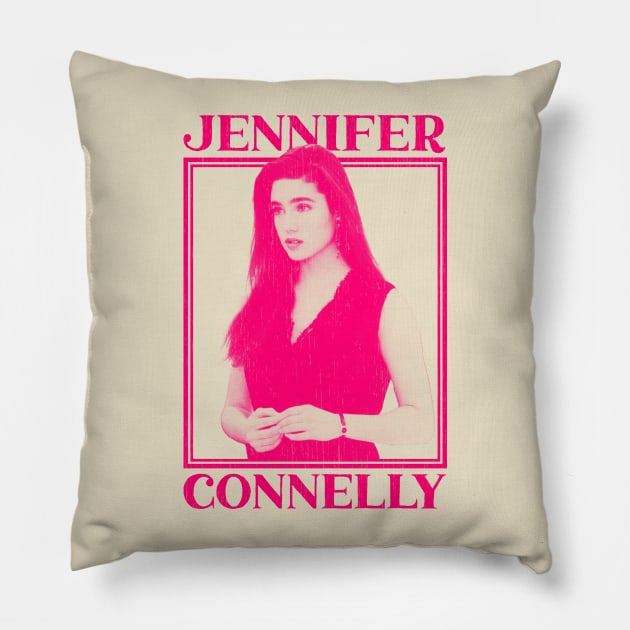 Jennifer Connelly || Vintage Fan Art Pillow by Iip Ratmono