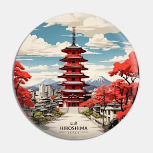 Hiroshima Japan Vintage Poster Tourism Pin