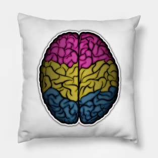 Large Pansexual Pride Flag Colored Brain Vector Pillow