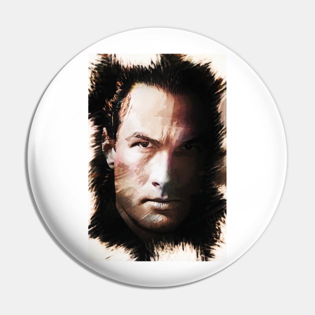 Steven Seagal - Custom Digital Artwork Pin by Naumovski