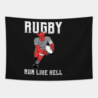 Rugby Run like Hell Color - Distressed Tapestry