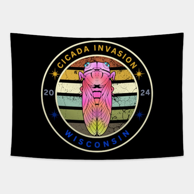 cicada 2024 map Wisconsin - Cicada 2024 Wisconsin - Tapestry  TeePublic